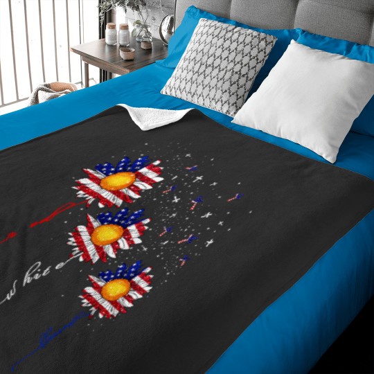 Discover christian cross red white blessed sunflower 4th of july Baby Blankets