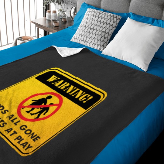 Discover Warning Kids All Gone Parents At Play - Empty Nester Couple Baby Blankets