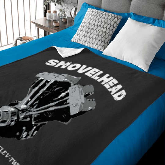 Discover Biker Shovelhead Motorcycle Engine Vintagess Men Women Kids Baby Blankets