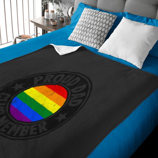 Discover Proud Dad Club Member Rainbow Flag Gay Pride Lesbian LGBT Baby Blankets