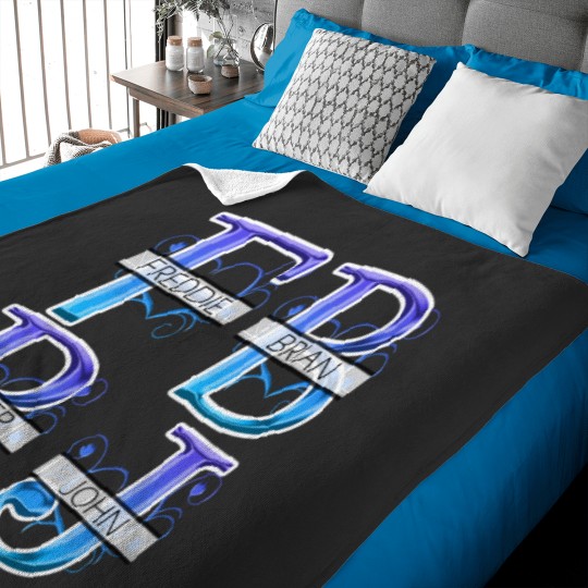 Discover Queen Initials Freddie Brian Roger John Baby Blankets