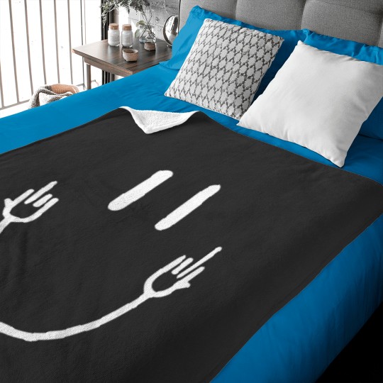 Discover Smile Face Middle Fingerss Funny Sarcasm Meme Quote Baby Blankets
