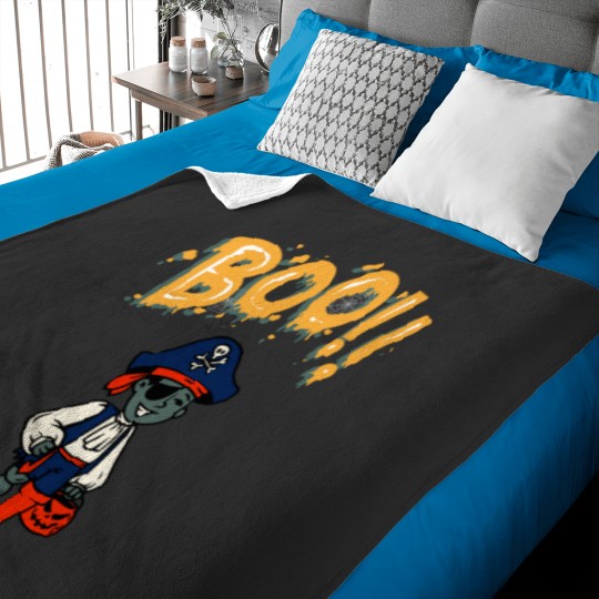 Discover Cute Halloween Spooky Pirate Baby Blankets