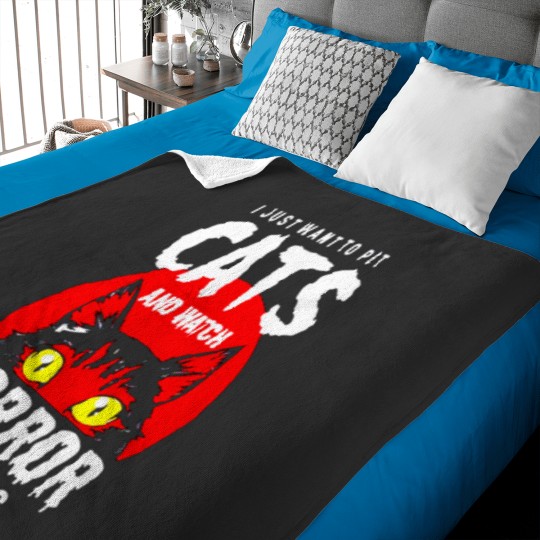 Discover Cats And Horror Movies Baby Blankets