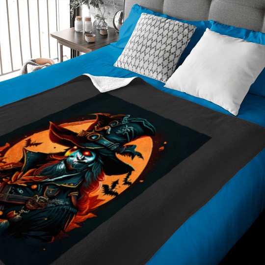 Discover Spooky Pirate Comic Cartoon for Halloween Baby Blankets