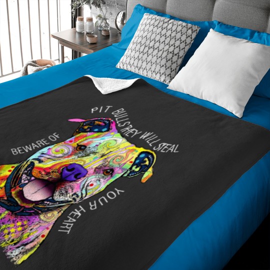 Discover Beware Pitbull They Will Steal Your Heart Baby Blankets, Pit Bull Baby Blankets