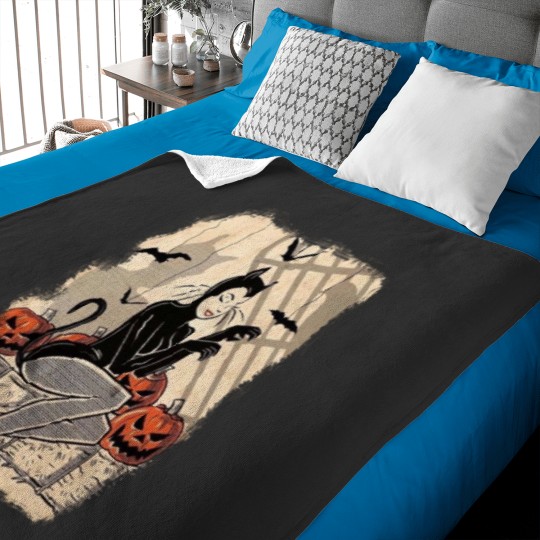 Discover woman and bats Halloween  illustration Baby Blankets