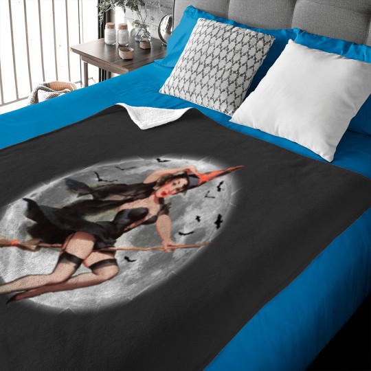 Discover Halloween pin-up witch Baby Blankets