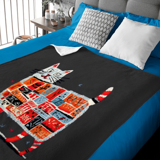 Discover abstract mosaic cat design Baby Blankets