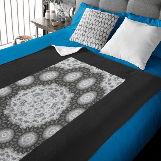 Discover Magic Ripples Kaleidoscope Mandala White Gray Graphic Baby Blankets