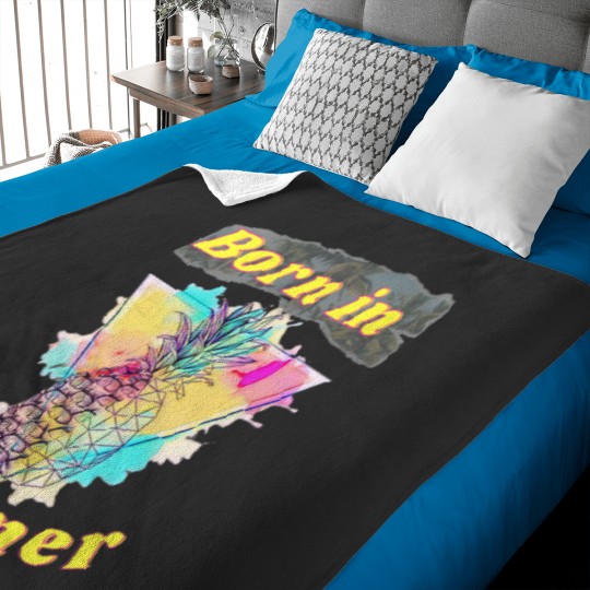 Discover Born in summer funny Summer Vacation Loading Baby Blankets