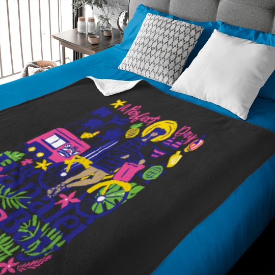Discover A Perfect Day at Hanalei Bay Collage Active Baby Blankets