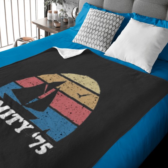 Discover Amity '75 - The Summer of Great White Shark Jaws Baby Blankets