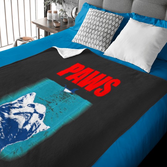 Discover Kitty with large Jaws attacking a mouse PAWS Baby Blankets