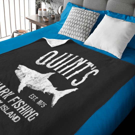 Discover Quint's Shark Fishing - Amity Island 1975 Baby Blankets
