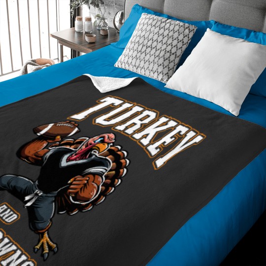 Discover Thanksgiving Design for Boys Turkey and Touchdowns Youth Men Baby Blankets