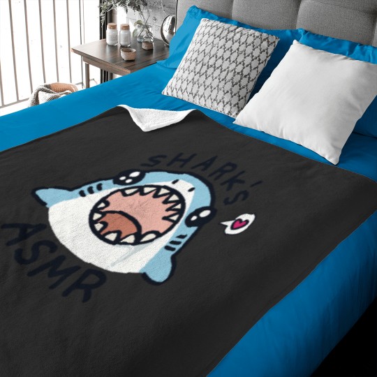 Discover Shark’s ASMR shark ASMR funny shark face Baby Blankets