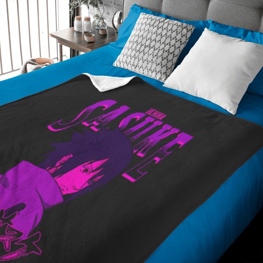 Discover Narutoo Shippuden Sasuke with Ombre Name Baby Blankets