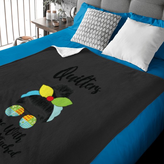 Discover Funny Quilters Come With Strings Attached - Funny Quilters Come With Strings Attached Grandma Mom Gi Baby Blankets
