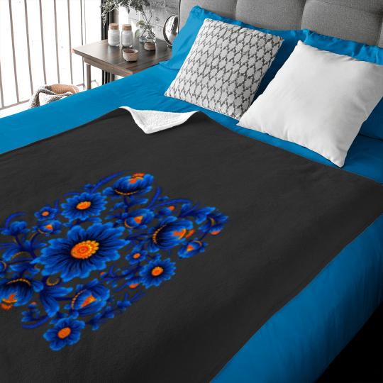 Discover Petrykivka painting 2 Baby Blankets