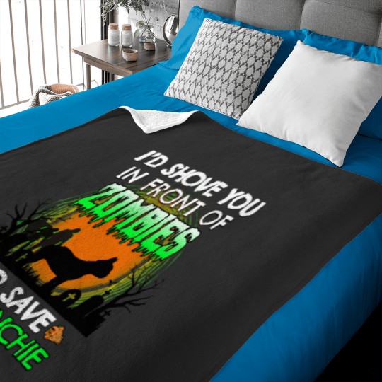 Discover I_d Shove You In Front of Zombies to Save My Frenchie Funny French Bulldog Halloween Dog Gift Active Baby Blankets