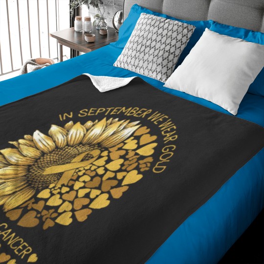 Discover In September We Wear Gold Childhood Cancer Awareness Rainbow Baby Blankets