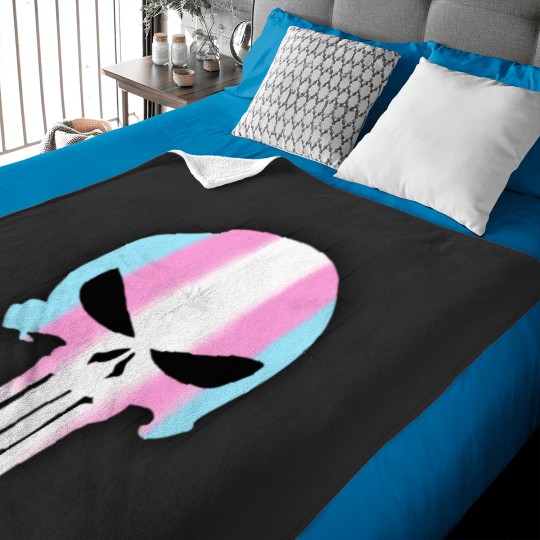 Discover Trans Pride Skull Baby Blankets