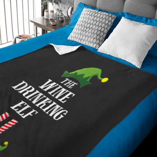 Discover winess Drinking Elf Matching Family Group Christmas Baby Blankets