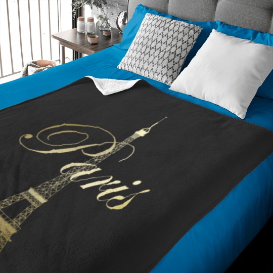 Discover Paris Gold La Tour Eiffel Baby Blankets