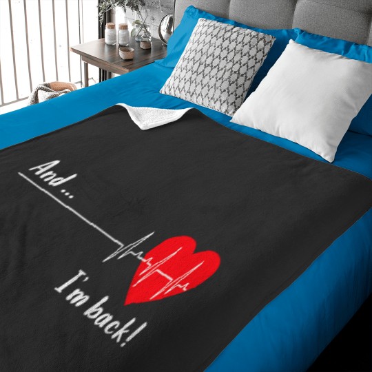 Discover And Im Back EKG Heartbeat For Cardiologist Heart Survivor Baby Blankets