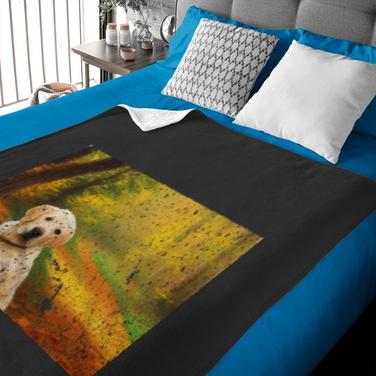 Discover Yellow Lab in the Park During Autumn Baby Blankets