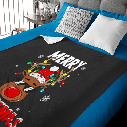 Discover Merry Christmas Reindeer Sunglasses Snow Happy Holiday Baby Blankets