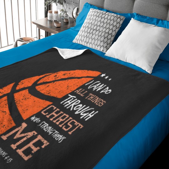 Discover Philippians 4 13 I Can Do All Things Christian Basketball Baby Blankets