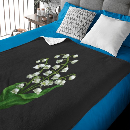 Discover White Lily Of The Valley Spring Flower Watercolor Baby Blankets