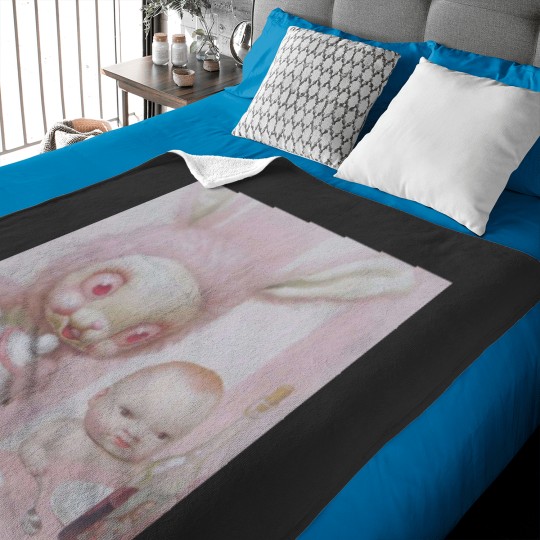 Discover mark ryden pink bunny Baby Blankets