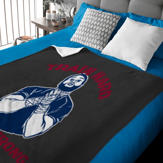 Discover Train hard, live strong. Baby Blankets