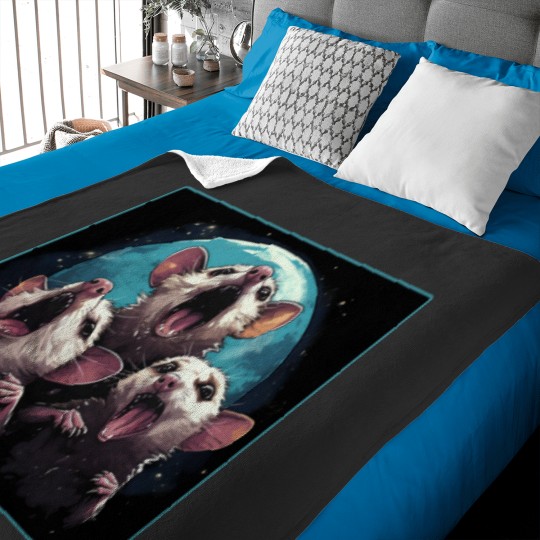 Discover Copy of Three possumss Moon 3 Opossum Funny Weird Cursed Meme Baby Blankets