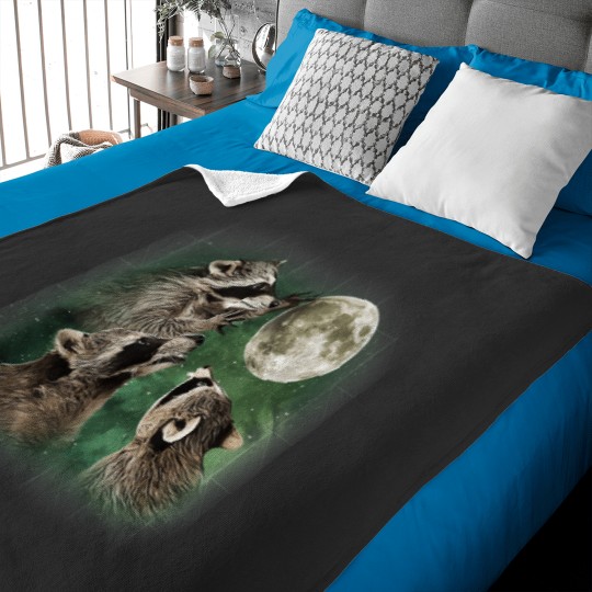 Discover Three Raccoon and Moons Baby Blankets