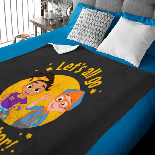 Discover blippi lets all go together Baby Blankets