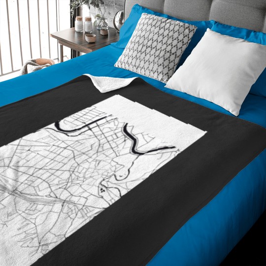 Discover Vilnius Map City MapBlack and White, USA Gift Printable, Modern Map Decor for Office Home Li Baby Blankets