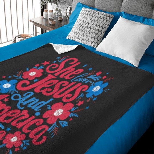Discover She Loves Jesus And America Too Women 4th Of July Patriotic Baby Blankets