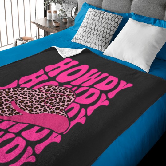 Discover Groovy Howdy Leopard Print Hat Western Country Cute Cowgirlss Baby Blankets