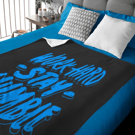 Discover Work Hard Stay Humble Sticker Baby Blankets