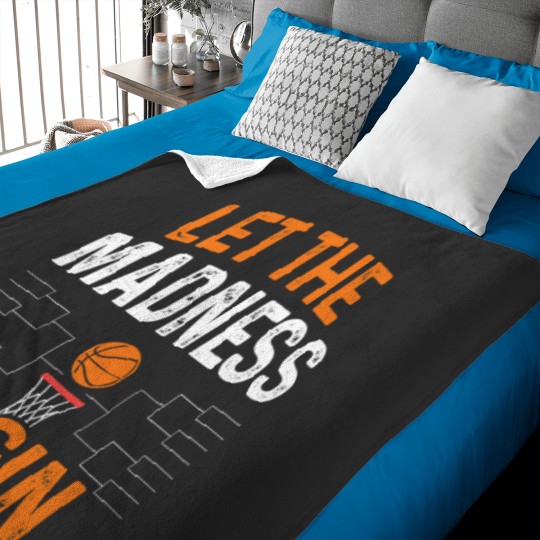 Discover Funny March Basketball Gift, Cute March Bball Tournament Gift, Let The Madness Begin Baby Blankets