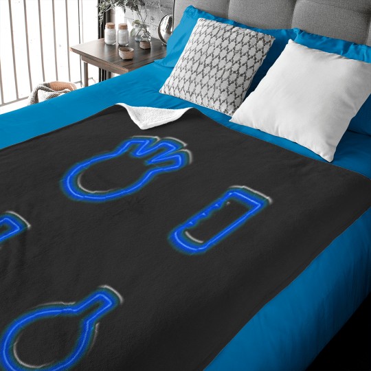 Discover Three Flasks and a Beaker - Neon Blue Baby Blankets