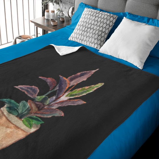 Discover Watercolor Rubber Tree Plant .png Baby Blankets