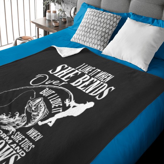 Discover I Likes It When She Bends Over Fishing Dad Funny Fathers Day Baby Blankets