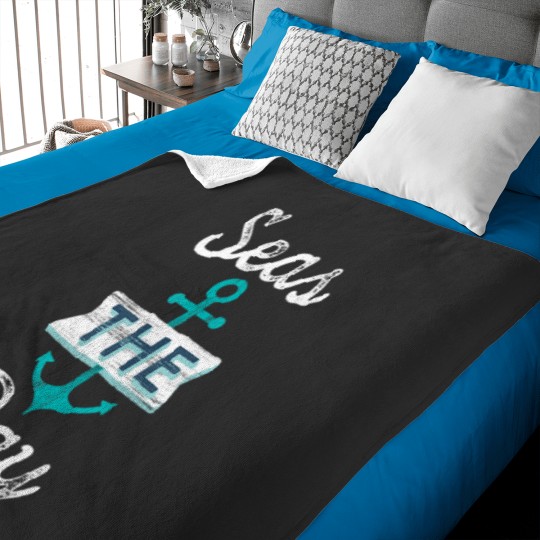 Discover Funny Cruise Saying Seas the Day Teal Nautical Anchor Gift Tank Top Baby Blankets