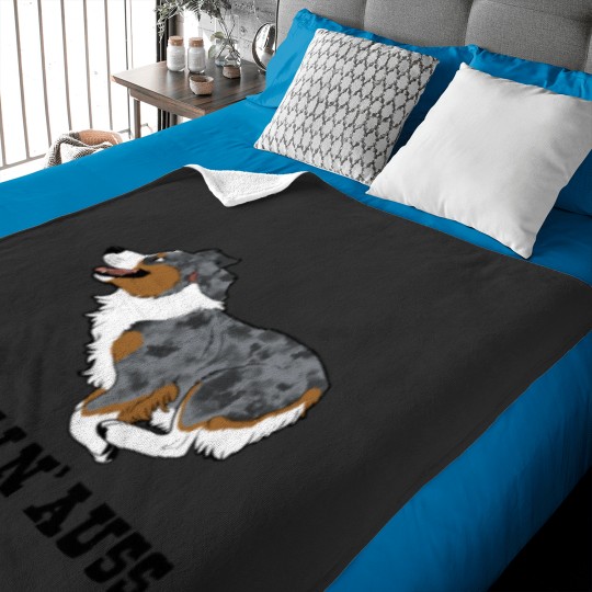 Discover HAULIN AUSS blue merle Baby Blankets