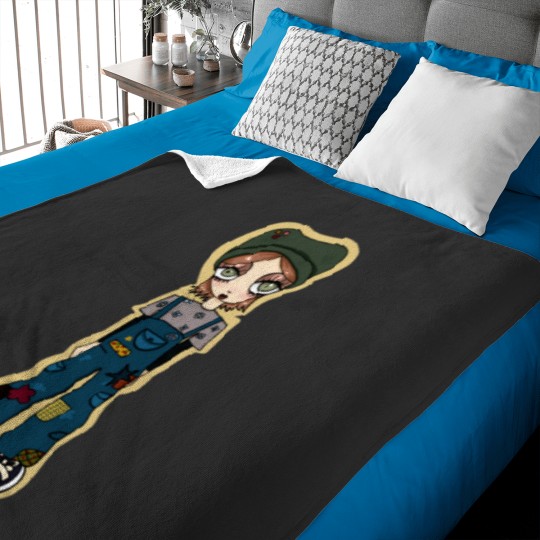 Discover overalls queen Baby Blankets